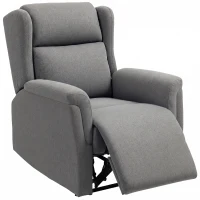 HOMCOM Relaxsessel, Verstellbarer Polstersessel mit Fußstütze, 160° neigbar, Leinenoptik, schneller Aufbau, Dunkelgrau(m-11)