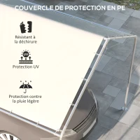 Outsunny Toile de remplacement pour carport 3 x 6 m avec 48 élastiques à boules (housse uniquement, cadre non inclus)(m-6)