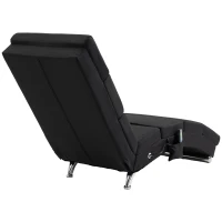 HOMCOM Massagestoel, relaxfauteuil, ligstoel met 8 vibratiepunten, 5 modi, 56 x 168 x 84 cm, zwart(m-8)