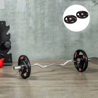 SPORTNOW Juego de 2 Discos de Pesas sin Barra de 10 kg con Orificio de 5 cm para Entrenamiento de Fuerza Ø32x4,5cm Negro(m-10)