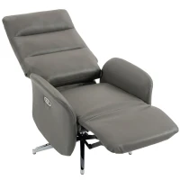 HOMCOM Power Recliner Chair, Swivel Electric Reclining Chair with Type C+USB, Recliner Armchair with Footrest, Dark Grey(m-15)