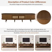 Modern TV Stand with 2 Rattan-Effect Drawers, Durable Media Unit with Large Storage, 180L x 40W x 40H cm, Walnut(m-4)