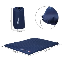 Luchtmatras opblaasbaar luchtbed campingmatras slaapmat pongee blauw(m-3)