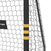 SPORTNOW Portería de Fútbol con Acolchado de Protección, 5 Piquetes de Suelo y Red de PE, 180x60x120cm, Amarillo(m-10)