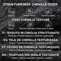 HOMCOM Sofa 3-osobowa, Cloud-sofa z Chenille z grubą warstwą i kieszeniowymi sprężynami, szerokie i głębokie siedzisko, szerokie podłokietniki, poduszki, szara(m-5)