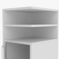 HOMCOM Slim Bedside Table Set of 2, Narrow Bedside Cabinet with Open Cubbies and Cupboard for Bedroom Living Room, White(m-10)