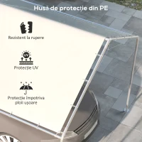 Outsunny Acoperiș pentru garaj 10 x 20ft, înlocuire copertină rezistentă la UV cu corzi elastice, alb(m-6)