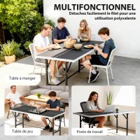 SPORTNOW Mini Table de Ping-Pong Pliable Extérieur Intérieur avec 2 Raquettes en Bois Massif 3 Balles et Filet 152x76x70cm Noir(m-7)