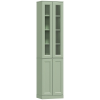 HOMCOM Mueble de Baño Alto de 6 Estantes con Estante Regulable Verde Salvia