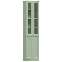 HOMCOM Mueble de Baño Alto de 6 Estantes con Estante Regulable Verde Salvia(m-1)