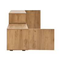 Sleek TV Wall Unit Set with Flexible Length Up to 265 cm, Freestanding Display Cabinet Set with Adjustable Sections, 265L x 35W x 53.5H cm, Wood(m-11)