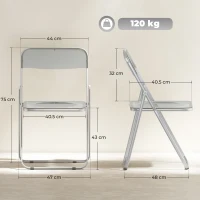 HOMCOM scaun pliabil economisitor de spațiu, ușor de depozitat(m-3)