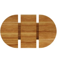 Extendable Dining Table with Space-Saving Round-to-Oval Design, Elegant Convertible Table with Smooth Metal Handle, 118L x 118W x 76H cm, Brown(m-8)