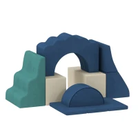 AIYAPLAY Juego de 7 Bloques de Espuma para Niños Bloques de Psicomotricidad con Base Antideslizante para 0,5-3 Años Azul Oscuro(m-13)