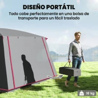 Outsunny Tienda de Campaña Familiar 4 Personas con 2 Habitaciones Zona de Estar y Protección Impermeable 430x305 cm Rojo(m-7)