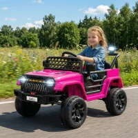 AIYAPLAY Kinder Elektroauto 12V Kinderauto Elektrisch mit 2,4 GHz Fernbedienung 2 Motor Hupe LED Musik für 3-8 Jahre Rosa(m-9)