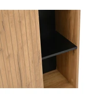 Sleek TV Wall Unit Set with Flexible Length Up to 265 cm, Freestanding Display Cabinet Set with Adjustable Sections, 265L x 35W x 53.5H cm, Wood(m-13)