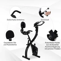 HOMCOM Hometrainer fietstrainer trainingsfiets voor thuis staal wit(m-8)