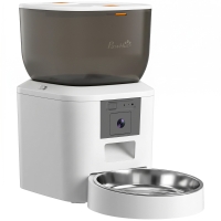PawHut Futterautomat Katze mit Kamera, 2,4 GHz WLAN, App-Steuerung, 4L Futterautomat für 1–10 Mahlzeiten, 2-Wege-Audio