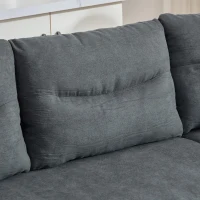 Contemporary 4-Seater Fabric Sofa with 2 Chaise Longues, Minimalist U-Shaped Couch with Integrated Cup Holders, 272L x 136W x 86H cm, Dark Gray(m-11)