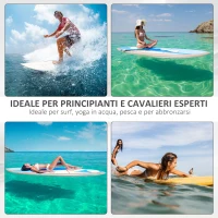 HOMCOM Tavola Gonfiabile SUP Stand Up Paddle con Pagaia Regolabile, Paddle Surf Gonfiabile Tavola da Surf con Accessori, Verde 302x76x15cm(m-7)
