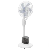 HOMCOM Ventilador Nebulizador 90W Oscilación de 70° 3 Velocidades 5 Aspas Depósito de Agua de 3,5L 5 Ruedas Blanco(m-1)