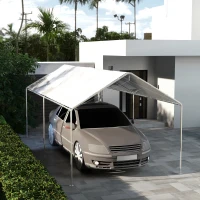 Outsunny Toile de remplacement pour carport 3 x 6 m avec 48 élastiques à boules (housse uniquement, cadre non inclus)(m-10)