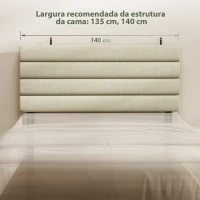 HOMCOM Cabeceira de Cama 140 cm Altura Ajustável em 3 Níveis 106/116/126 cm Estofada em Linho Bege(m-4)