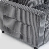 HOMCOM 2-zits slaapbank, ribfluwelen bekleding, om te vormen tot bed, 2 kussens, zijvakken, 157 x 190 cm, donkergrijs(m-10)