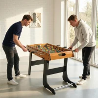HOMCOM Mini Calcio Balilla Pieghevole, 22 Giocatori, 2 Palline, 2 Segnapunti Manuali e Maniglie Antiscivolo, Set da Gioco Freestanding per Famiglia(m-10)
