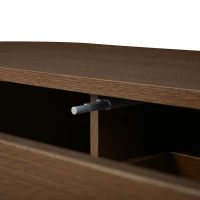 Modern TV Stand with 2 Rattan-Effect Drawers, Durable Media Unit with Large Storage, 180L x 40W x 40H cm, Walnut(m-12)