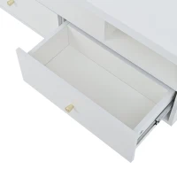 Extendable Lift-Top Coffee Table with Two Lift-Up Tabletops and Castors, Space-Saving Dining Table with four drawers, 100L x 50W x 47.5H cm, White(m-11)