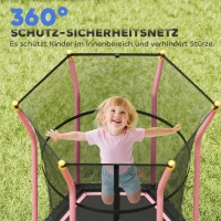 HOMCOM Trampolin für Kinder, 122 x 111 cm, mit Sicherheitsnetz, gepolstert, Stahl, belastbar bis 50 kg(m-6)