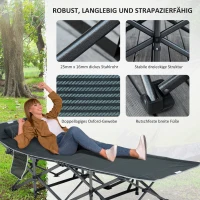 Outsunny Campingbed, Opvouwbaar Veldbed met Hoofdkussen, 188 x 64,5 x 53 cm, Grijs(m-4)