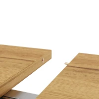 Extendable Dining Table with Sturdy X-Shaped Metal Frame, Space-Saving Convertible Table with Adjustable Feet, 100L x 40W x 75.5H cm, Wood(m-8)