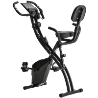 HOMCOM Hometrainer fietstrainer trainingsfiets voor thuis staal wit(m-1)