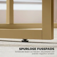 HOMCOM 2er-Set runde Couchtische, stapelbare Beistelltische mit Metallrahmen, Wohnzimmertisch in Marmoroptik, Kaffeetisch, Grau(m-7)