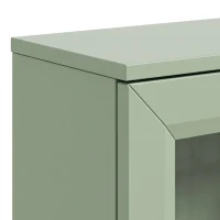 HOMCOM Meuble de Salle de Bain 6 niveaux, Meuble de Rangement avec 4 Portes à Fermeture Douce et Étagères Réglables, Vert(m-12)