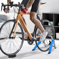 HOMCOM Entrenador de Bicicleta Rodillo para Bicicleta Plegable Portátil con Resistencia Magnética Ajustable de 8 Niveles para Ruedas de 650C, 700C o 26" - 29" 77x56x47,5 cm Azul(m-10)