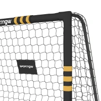SPORTNOW Portería de Fútbol con Acolchado de Protección, 5 Piquetes de Suelo y Red de PE, 180x60x120cm, Amarillo(m-9)