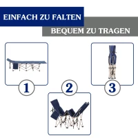 Outsunny Veldbed campingbed camping ligbed verhoogd opvouwbaar draagtas staal Oxford blauw(m-6)