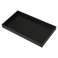 High-Gloss 3-Tier Coffee Table with Removable Tray, Sturdy Center Table with App-Controlled LED Lights, 90L x 45W x 35.5H cm, Black(m-15)