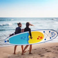 HOMCOM Inflatable Stand Up Paddle Board, 10' x 30" x 4", Non-Slip SUP, with ISUP Accessories, Hand Pump, 1 Fin, Adj Paddle, Backpack for Youth Adult Beginners/Experts(m-2)