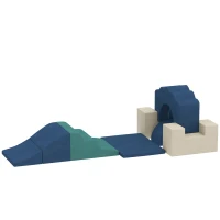AIYAPLAY Juego de 7 Bloques de Espuma para Niños Bloques de Psicomotricidad con Base Antideslizante para 0,5-3 Años Azul Oscuro(m-11)