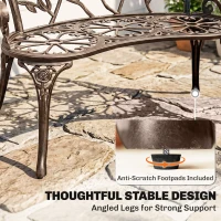 Outsunny Cast Aluminium Garden Bench - Bronze Tone(m-7)