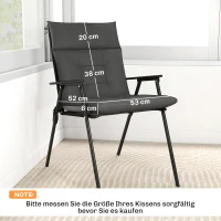 Outsunny 4er Set Sitzkissen wasserabweisend rutschfest Stuhlkissen mit Bändern, Indoor Outdoor 111,5 x 53 x 8 cm Dunkelgrau(m-3)