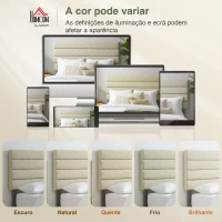 HOMCOM Cabeceira de Cama 140 cm Altura Ajustável em 3 Níveis 106/116/126 cm Estofada em Linho Bege(m-8)