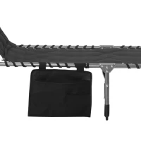 Outsunny opvouwbaar ligbed tuin ligbed met kussen tuin 5-traps verstelbare rugleuning staal Oxford stof zwart 188 x 57 x 30 cm(m-10)