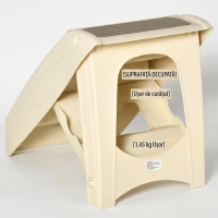 PawHut Scară pliabilă pentru câini, cu 4 trepte antiderapante, pentru animale până la 10 kg, bej(m-8)