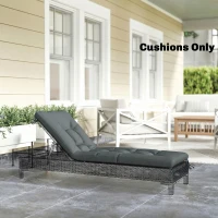 Outsunny Palettenkissen Abnehmbar Sitzkissen mit Befestigungsbändern Palettenpolster für die meisten Liegen 198x65x13cm Dunkelgrau(m-10)